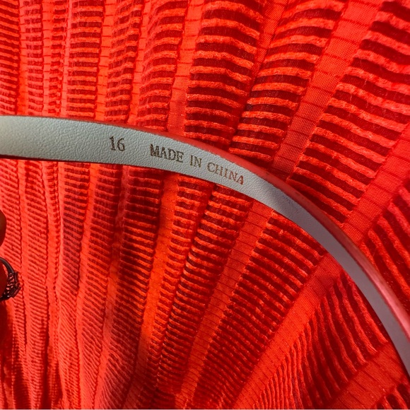 Donna Morgan “Hot Pepper” Textured Fit & Flare Dress Belted Size 16 NWT - Picture 13 of 13